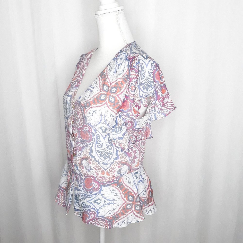 Nanette By Nanette Lepore Paisley Flutter Sleeve … - image 2